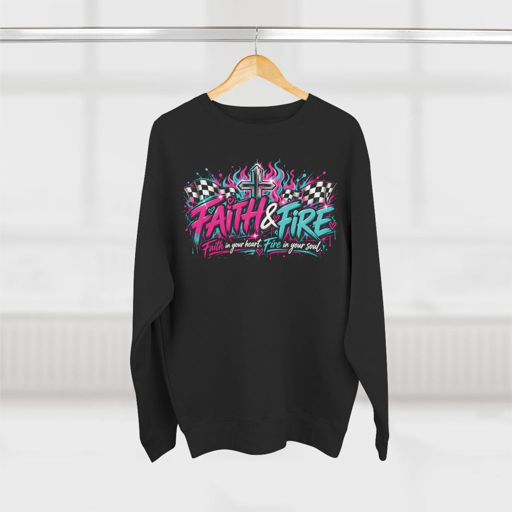 Faith & Fire | Walk by Faith, Live on Fire Unisex Crewneck Sweatshirt ✝️🔥