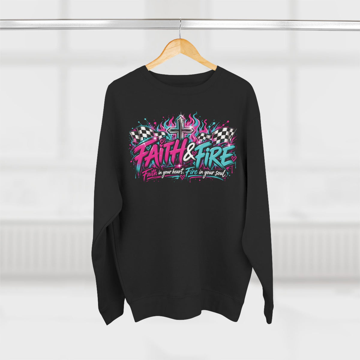 Faith & Fire | Walk by Faith, Live on Fire Unisex Crewneck Sweatshirt ✝️🔥