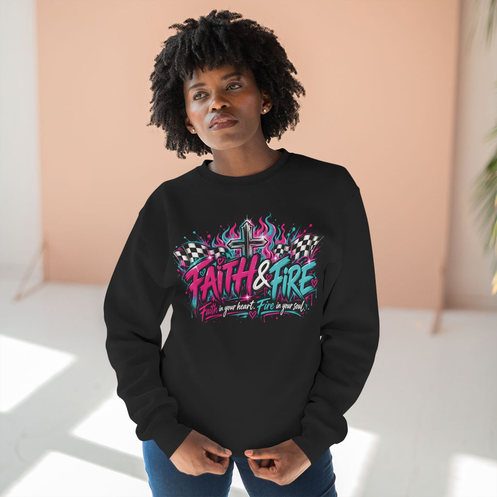 Faith & Fire | Walk by Faith, Live on Fire Unisex Crewneck Sweatshirt ✝️🔥