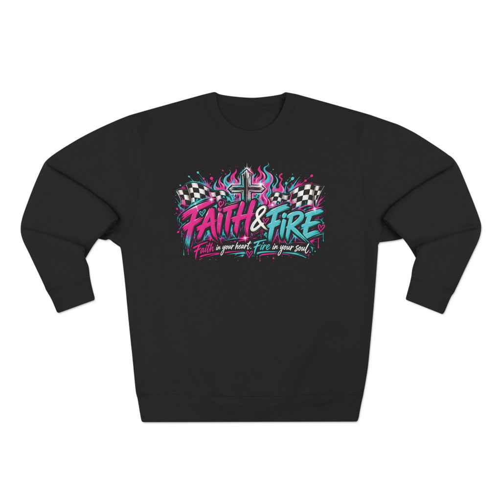 Faith & Fire | Walk by Faith, Live on Fire Unisex Crewneck Sweatshirt ✝️🔥