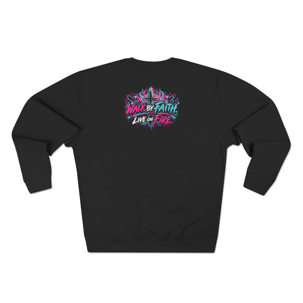 Faith & Fire | Walk by Faith, Live on Fire Unisex Crewneck Sweatshirt ✝️🔥