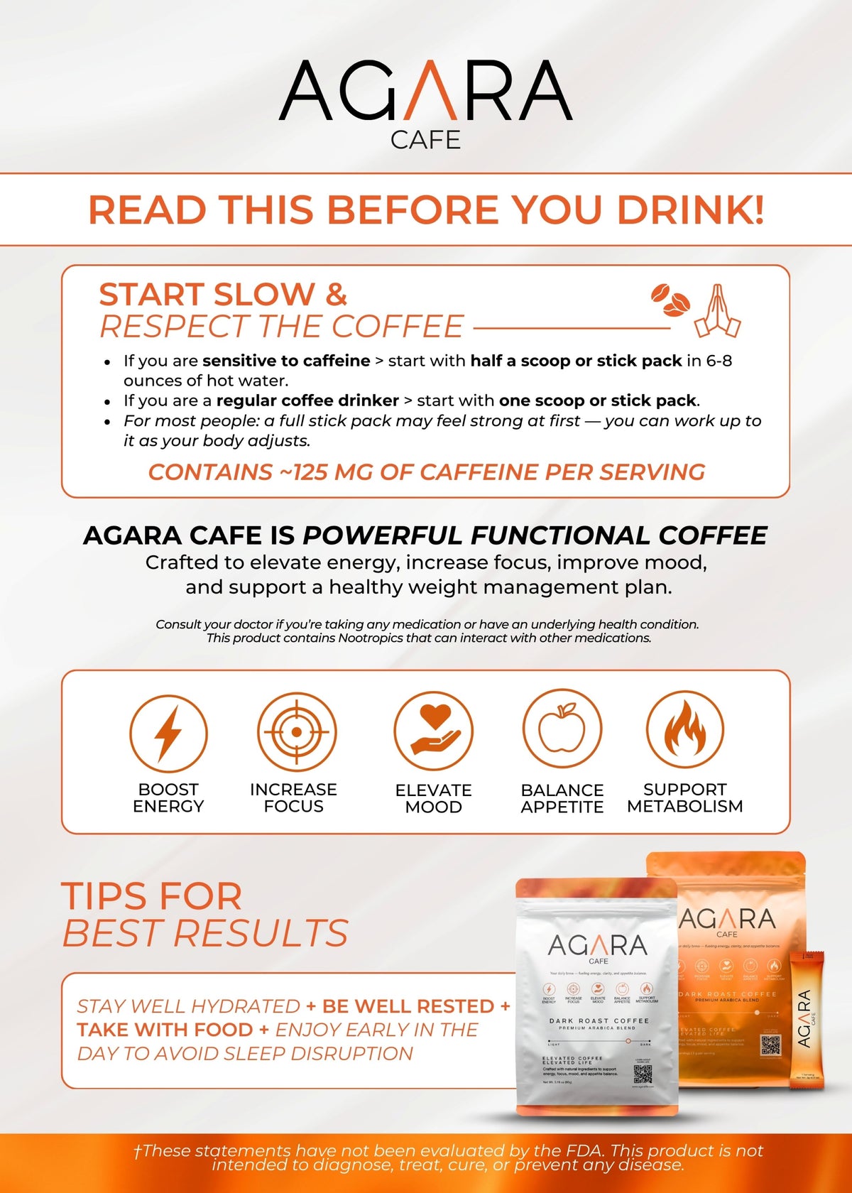 Agara Cafe Stix | Dark Roast Functional Coffee