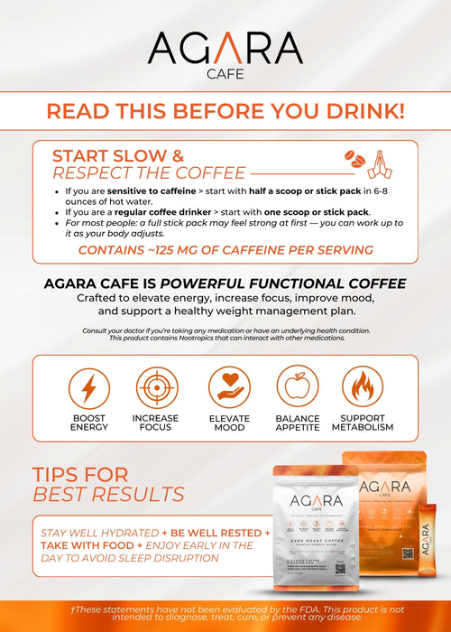 Agara Cafe Stix | Dark Roast Functional Coffee